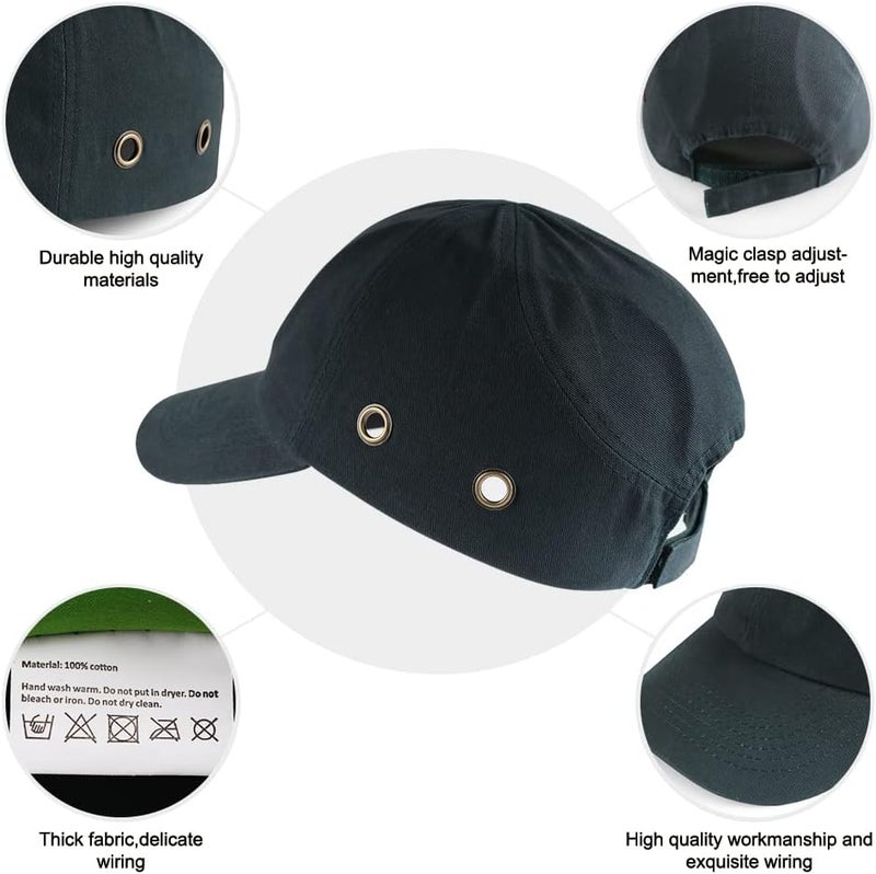 GREEN DEVIL Safety Bump Cap Baseball Hat Style Lightweight Head Protection Cap Hard Hat for Men Women (Classic Navy) - Image 4